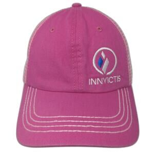 Innvictis Simplot Strapback Trucker Hat Pink One Size Embroidered